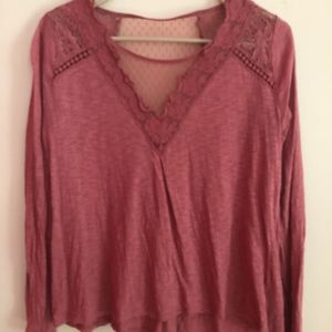 CUTE RED LONG SLEEVE TOP
